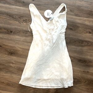 Princess Polly V-Neck White Tank Dress